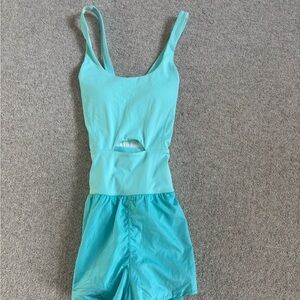 Aqua Blue Sleeveless Romper